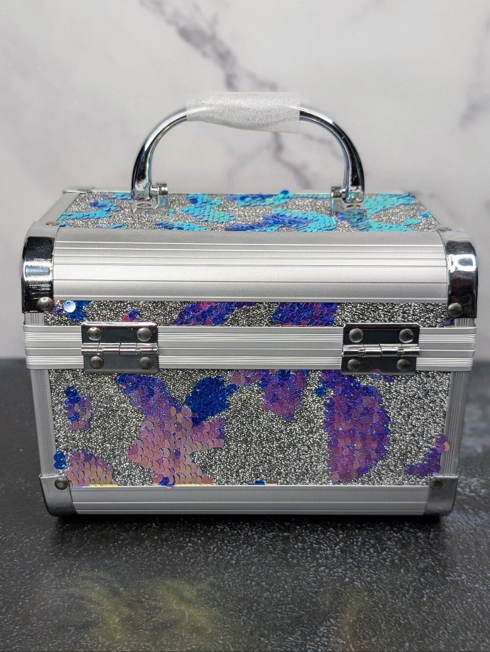 Iridescent Sequin Jewelry Travel Case